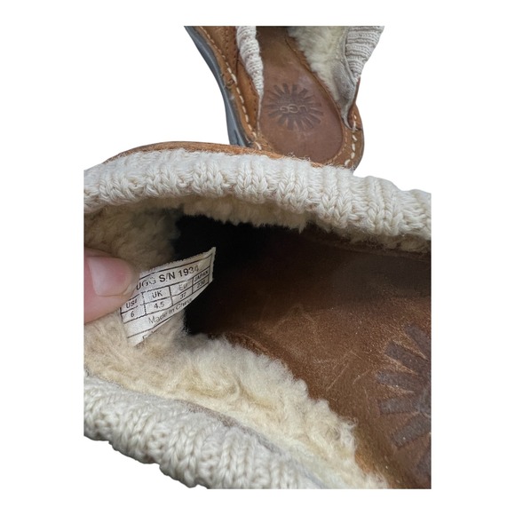 UGG Australia Suede Knit Collar Clogs Comfort Slip On Shoes - Picture 8 of 8